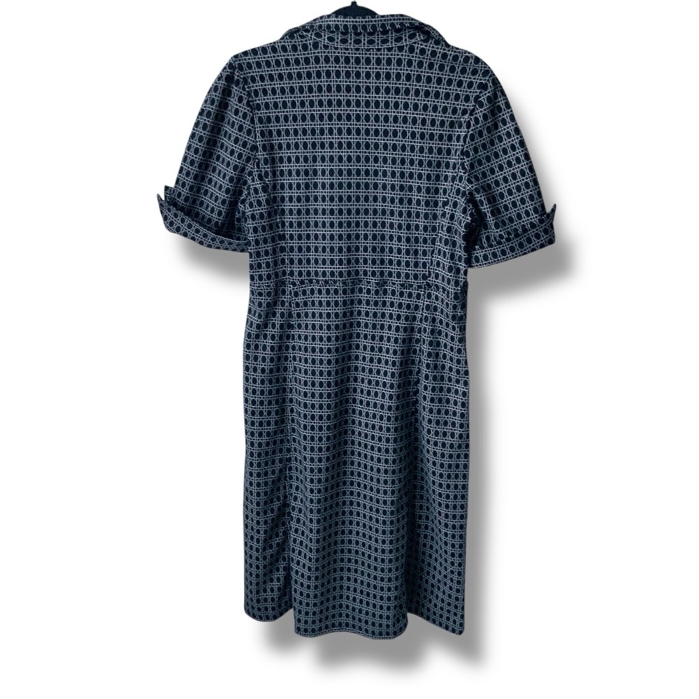 Max Studio Patterned Collared Midi Dress Black Wh… - image 3